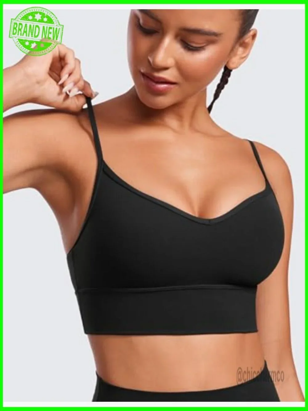Butterluxe Sweetheart Longline Sports Bra V-Neck Yoga Crop Top